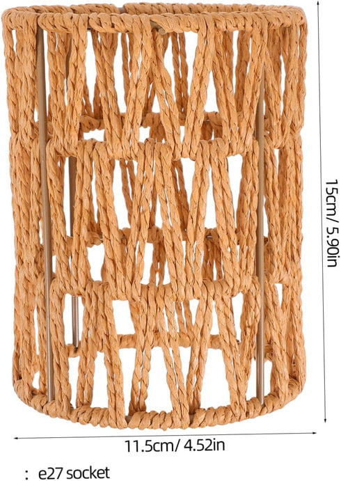 NUOBESTY Vintage Style Cylinder Lamp Shade Durable Paper Rope Pendant Light Cover for Restaurant Ceiling Light and Wall
