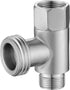 3/8 x 1/2 Adapter T Connector Valve, ADD-A-Tee 3 Way Valve Compression Fitting for Bidet Hose, Stainless Steel