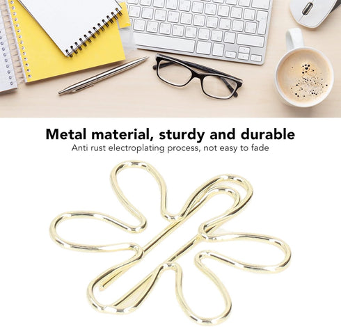 Cute Paper Clips, 100pcs Funny Planner Clips, Innovative Design, Anti Rust Gold Paper Clips for Office, Home, School