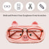 2 Pack Knitted Animal Eyeglass Holders - Cute Cat, Pig, and Bear Design