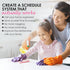 Black Magnetic Calendar for Refrigerator, Dry Erase Calendar for Family, Kids, Menu Planner, 12 x 16in with 4 Markers