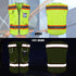 TCCFCCT Reflective Safety Vest for Men Women 9 Pockets High Visibility Vest with Fluorescent Orange Extend Edge, Hi Vis Security Work Vest for Surveyors, Durable and Breathable, (DB-Yellow, XX-Large)