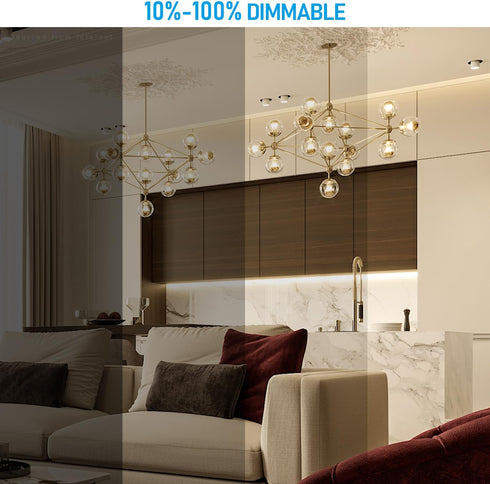 TORCHSTAR Dimmable Half Chrome Light Bulb, 7W (75W Eqv.), E26 Gold Dipped Bulb, Anti Glare LED for Bathroom, 3000K,