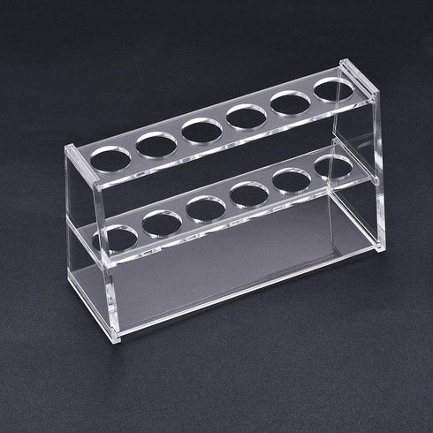 uxcell Acrylic Test Tube Holder Lab Stand Rack, 6 Wells for 25ml Centrifuge Tubes Clear