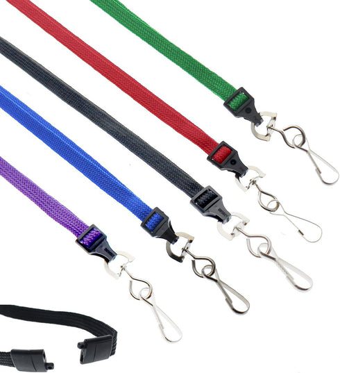 Specialist ID Bulk 25 Pack - Premium Breakaway Lanyards for ID Badges, Metal Swivel J Hook, 36 Inch Length