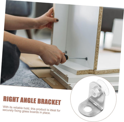 LIFKOME 1set Stainless Steel Corner Brace Right Angle Brackets for Furniture Support Stable Design for Shelves