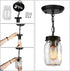 1-Light Glass Mason Jar Light Fixtures, Kitchen Island Pendant Lighting Farmhouse Light Fixture Close to Ceiling Light