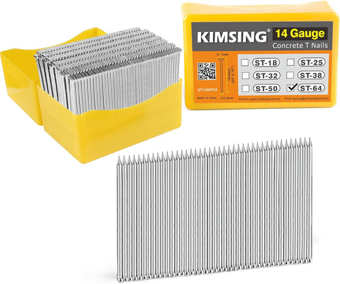 14 Gauge 2-1/2" Concrete Nails 800PCS/Box T Nails for Truss Building, Construction Framing and Concrete Nailing