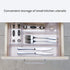 DCA 14 PCS Clear Plastic Drawer Organizer Tray, 4 Sizes for Makeup, Kitchen Utensils, Jewelry Storage