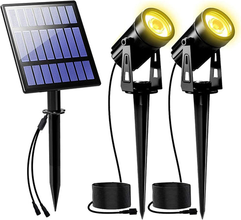 T-SUNUS Christmas Solar Landscape Spotlights Warm White, 2W Garden Spot Lights Outdoor