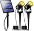 T-SUNUS Christmas Solar Landscape Spotlights Warm White, 2W Garden Spot Lights Outdoor