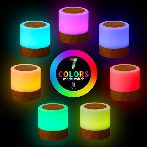 ERUN Lamp,13 4 1 Nursery Night Light for Kids, USB Rechargeable Small Desk RGB Colors & Brightness & Remote, Touch