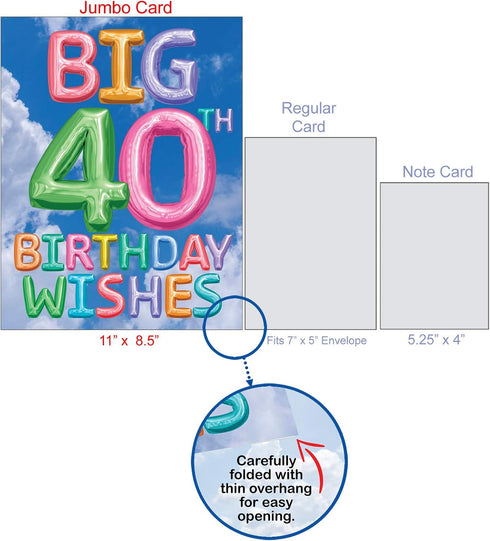NobleWorks - Large 30th Birthday Card (8.5 x 11 Inch) - Funny Jumbo Group Congrats for 30 Year Milestone, Year Time
