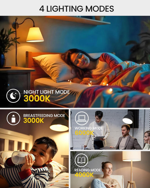 BrightArk A19 Bulbs 9W Bulbs 60W 3000K-6000K Dimmable, E26 Bulbs 1Bulb 1Remote LED Light with Remote Control, LED