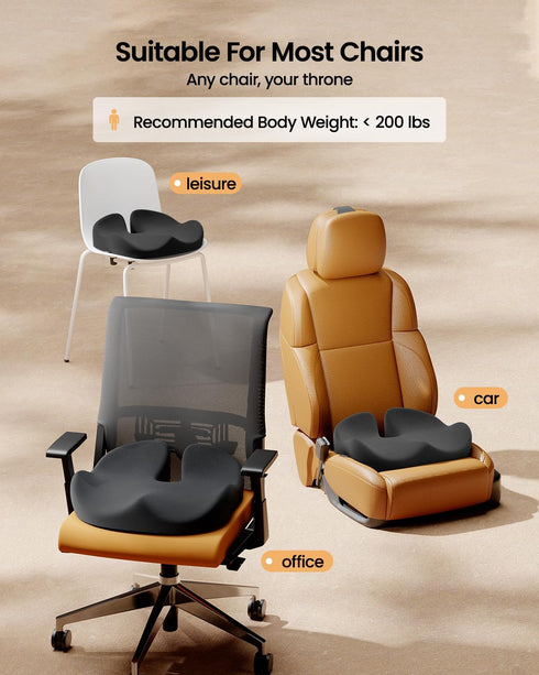 Tailbone, ProtoArc Seat Cushion, Office Chair Cushion for Sciatica, Coccyx Cushion, Ergonomic Memory Foam Seat Cushion