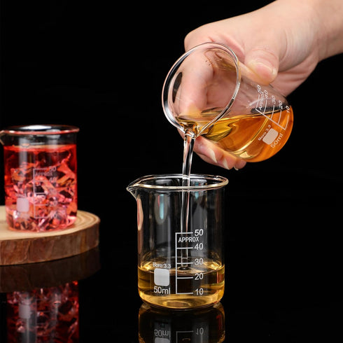 20 Pcs 50 ml Beaker, Low Form Griffin High Borosilicate Glass Measuring Beakers for Laboratories, Home Use