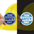 SmartSign Think Safety First Pack of 5 Hard Hat Labels, Retro-Reflective, 2" Circle