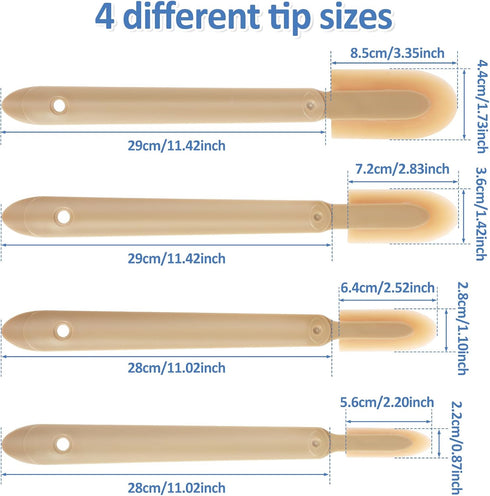 8Pcs Rubber Caulking Tool Set, 4 Size Smooth Grout Sealant Applicator Spreader for Finishing Tool