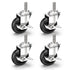Caster Wheels 3 inch Locking Stem Casters, 3/8" -16 x 1-1/2" Threaded Stem Casters Swivel Set of 4 Heavy Duty Black