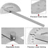 Stainless Steel Angle Protractor 0-180 Degrees Measuring Ruler with 20cm/7.87" Round Head for Woodworking