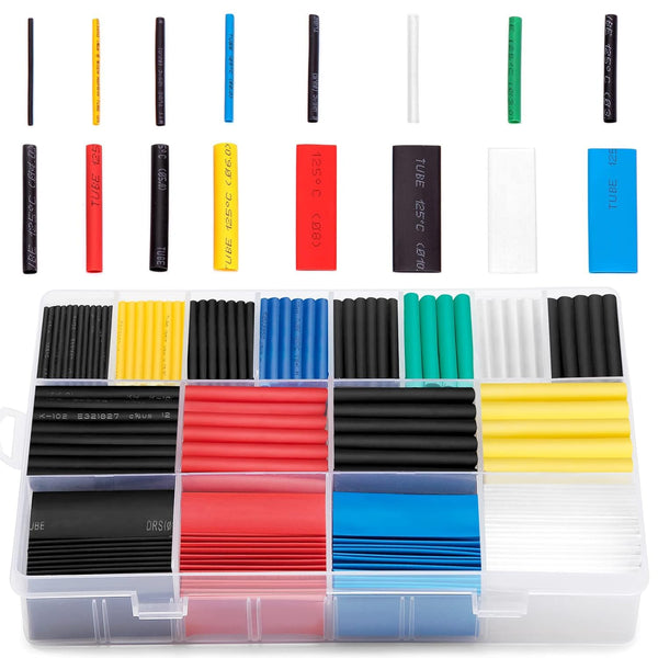 Ginsco 580 pcs 2:1 Heat Shrink Tubing Kit 6 Colors 11 Sizes
