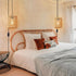 15ft Dimmable Plug in Pendant Light, Rattan Hanging Lights with Plug in Cord Cord, Hand Woven Wicker Lampshade Hanging