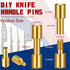 20 Sets Brass Bracket Bolt Fasteners and Stainless Steel Bracket Bolt Fasteners Tactical Lock Rivets Knife Making Supplies Knife Handle Pins Knife Screws for Knife Handles, Head Diameter 6 mm