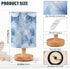 Bedside Table Lamp, Blue Flower Pattern Blue Leaves Small LED DeskLight USB Nightstand Lamp with Non Slip Wood Base