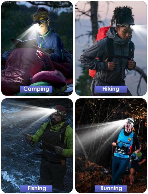 2000 Lumen 9 LED Headlamp, Ultra Bright with 6 Modes, Lightweight Adjustable Strap, IPX5 Waterproof for Camping