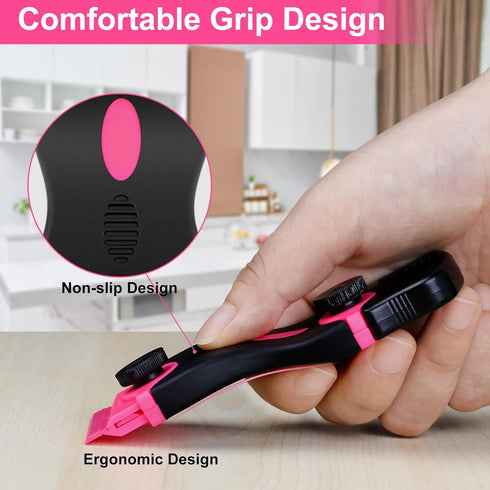 THINKWORK Razor Blade Scraper - Pink Gift for Women, 2-in-1 Tool Set with 20Pcs Razor Blades