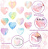 Teling 24 Pcs Valentine's Day Heart Shaped Sticky Notes, Cute Fun Memo Pads for Girls Women Lover