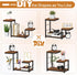 Snughome Desktop Shelf, 3 Tier Wood Bookshelf Organizer Storage Rack, Adjustable Shape Display Shelf for Office, Home,