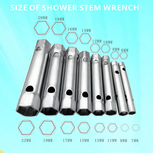 10Pcs Dual-Ended Shower Valve Socket Wrench Set - Faucet Nut Removal Tool for Tub & Shower Valve Plumbers