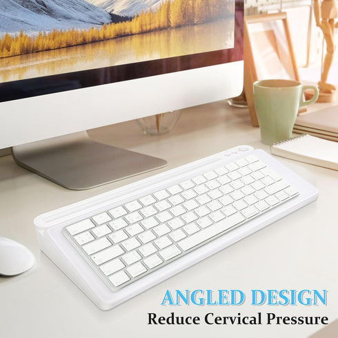 Glass Desk Whiteboard Small Dry Erase Board with Storage Drawer, Computer Keyboard Stand, Office Accessories, School