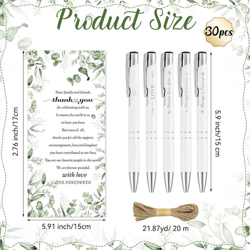 YOXIFUFA 30 Sets Wedding Favors for Guests Bulk Bridal Shower Pens Gifts Includes Retractable Ballpoint Pen