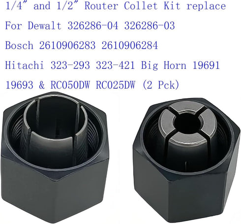 VIGORVIL 1/4" 1/2" 326286-04 326286-03 2610906283 2610906284 323-293 323-421 19691 19693 RC050DW RC025DW (2 and Router