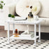 Lerliuo Under Desk Printer Stand, 2-Tier Mobile Printer Table with Storage Shelf and Lockable Wheels (White)