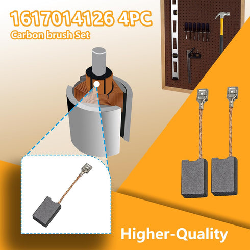 1617014126 0611316739 Carbon Brush Replacement for Bosch GSH 10 C, GBH 10 DC, GSH 11 E, GBH 11 DE Demolition & Rotary Hammer 110v & 240v AUTOSTOP Electric Motor Power Tool Part (4 pack)