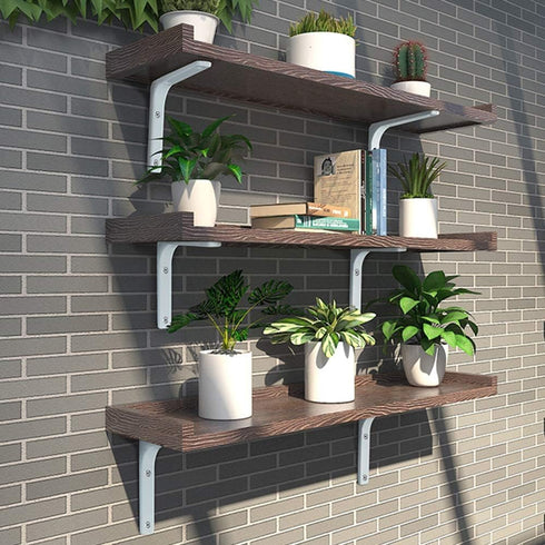 4 4 Inch 2 SAYAYO L Shape Wall Bracket, x Iron Shelf Bracket DIY Floating Shelf Support, PCS Bright White