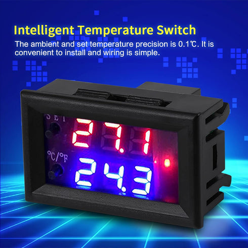 Temperature Controller, PID Temperature Controller Kit Digital Display Microcomputer Thermostat Temperature Controller Switch Temperature Sensor for Air Conditioning