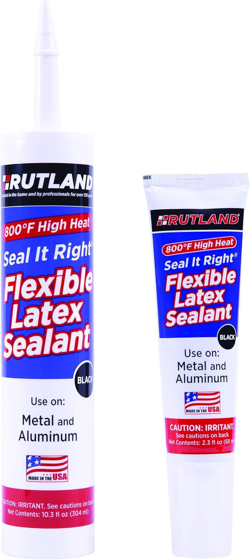 Rutland Products 800°F Flexible Latex Sealant, 10.3 Fl oz Cartridge, Black, 10 by RUTLAND PRODUCTS
