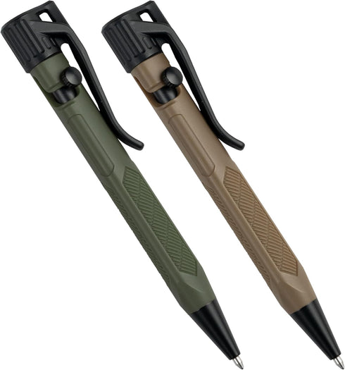 Rite in the Rain Weatherproof Mini Bolt-Action Pens - Olive Drab and Flat Dark Earth, Black Ink, 2 Pack (No. TAC20)