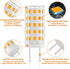 GY6.35 Bulb 120V 50W Bulb T4 GY6.35 2700K, 5W 500LM, GY6.35 Bulbs 5 Pack LED Halogen Equivalent, JC Type Bi-pin Base