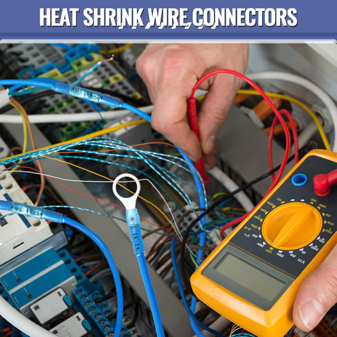 Heat Shrink Butt Wire Connectors, Sopoby 210Pcs 16-14 AWG Blue Insulated Waterproof Electrical Wire Connectors