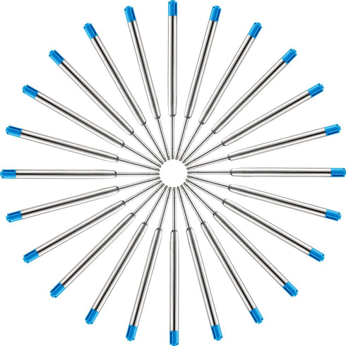 DunBong Blue Ink Refill Pack of 5, Replaceable Medium Point Ballpoint Pen Refills (Blue)