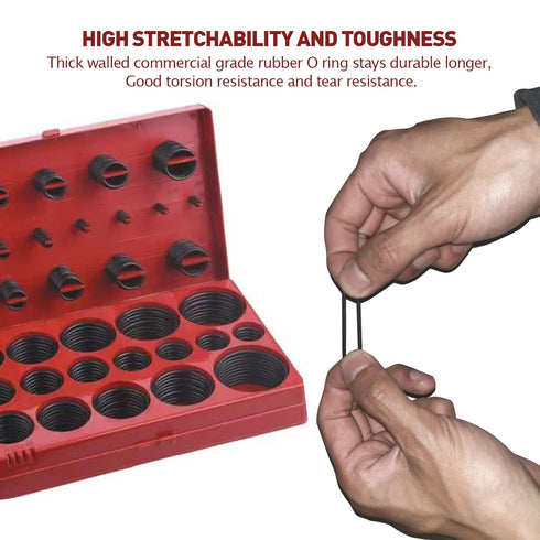 Botasea 419 PCS Metric O Ring Assortment, 32 Universal Sizes NBR Buna-N Nitrile Rubber Kits for Automotive
