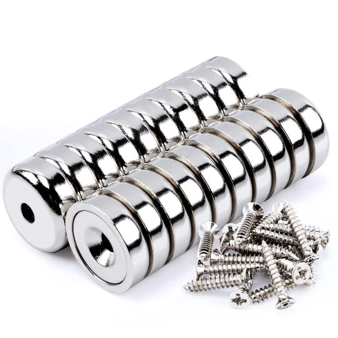 20Pcs Super Strong Round Base Cup Neodymium Magnets with Holes,0.63"(16mm) Ring Rare