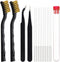 3D Printer Nozzle Cleaning Kit with Brush - 10 Pieces 0.4 mm Cleaning Needles and 2 Types of Tweezers