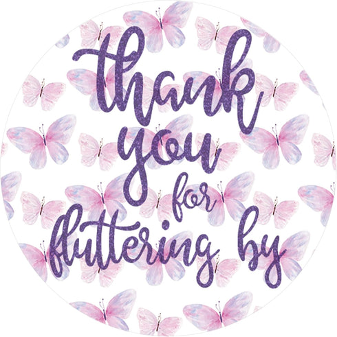 Butterfly Thank You Stickers - Thank You for Fluttering by Labels, Party Favors, 40 Count for Events