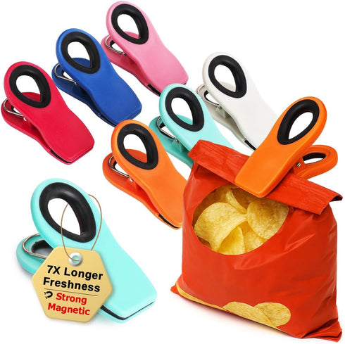 Mr. Pen Magnetic Chip Clips, 6 Pack Bag Clips for Chips, Food Packages, for Fridge